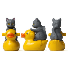 Yellow Duck Cat Micro Landscape Gardening Figure