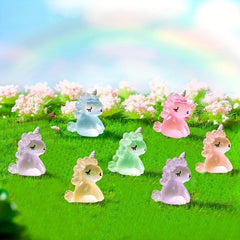 6pcs Animal Dolls Micro Landscape DIY Unicorn Car Assembly Accessories