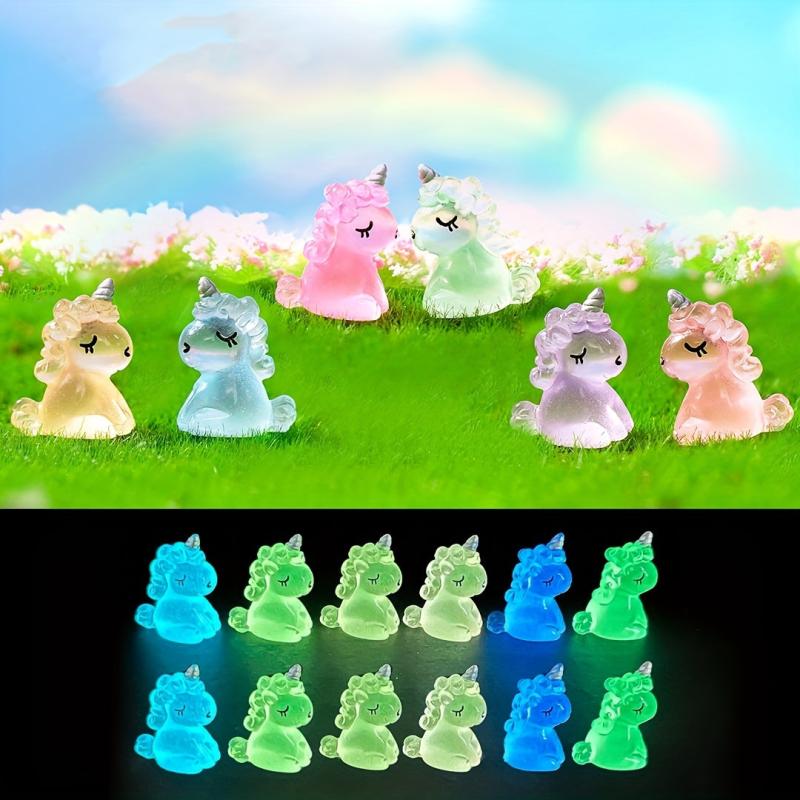 6pcs Animal Dolls Micro Landscape DIY Unicorn Car Assembly Accessories