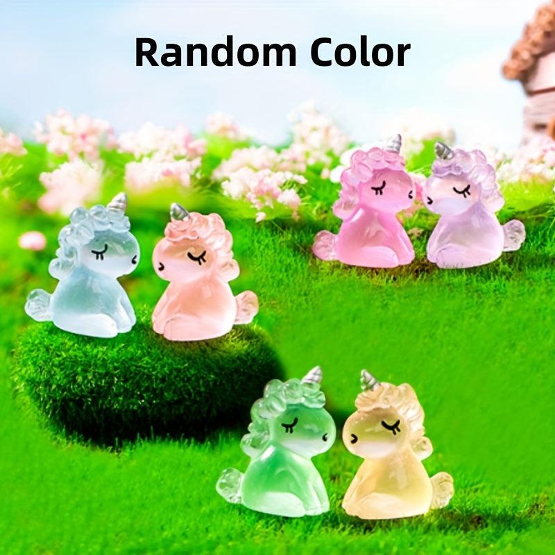 6pcs Animal Dolls Micro Landscape DIY Unicorn Car Assembly Accessories