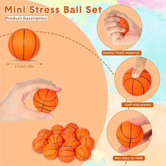 12pcs PU Sponge Balls Mini Basketball Soft Foam Ball