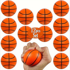 12pcs PU Sponge Balls Mini Basketball Soft Foam Ball