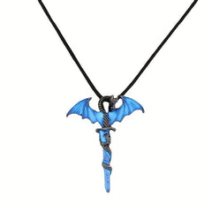 Dragon Sword Wing Pendant Necklace
