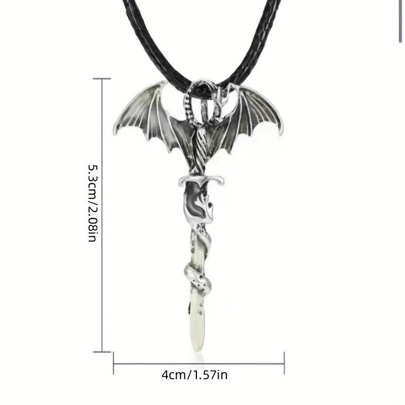 Dragon Sword Wing Pendant Necklace
