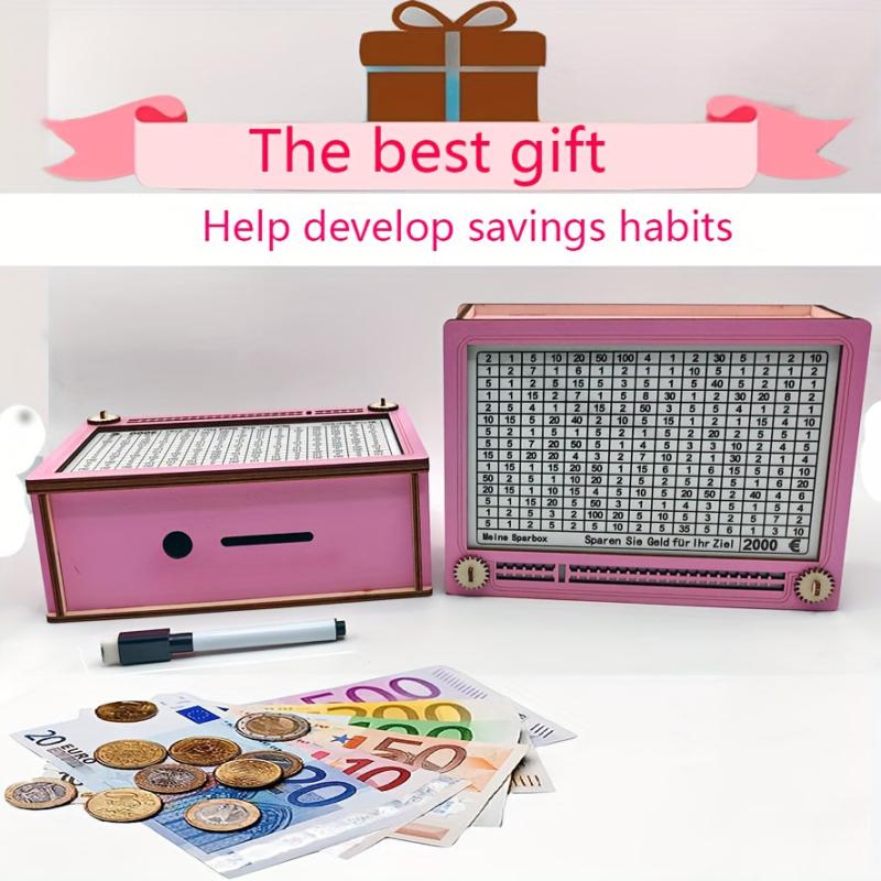 Pink Piggy Bank Halloween Christmas Gift Erasable Rewritable Piggy Bank