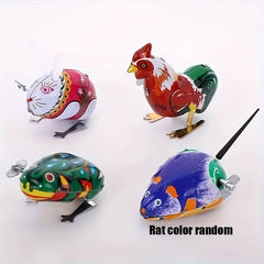 Classic Wind-up Toys 4 Styles Rooster Frog Mouse Rabbit No Batteries