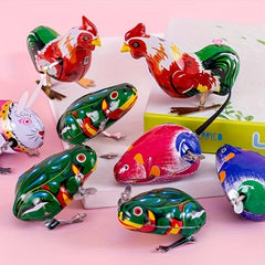 Classic Wind-up Toys 4 Styles Rooster Frog Mouse Rabbit No Batteries