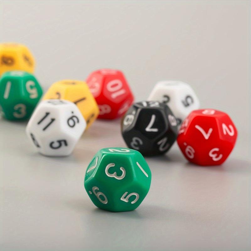 4pcs 12 Sided Dice Number Dice Toy Game Counting Dice, Unique Leisure Toys