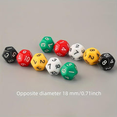 4pcs 12 Sided Dice Number Dice Toy Game Counting Dice, Unique Leisure Toys