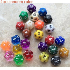 4pcs 12 Sided Dice Number Dice Toy Game Counting Dice, Unique Leisure Toys