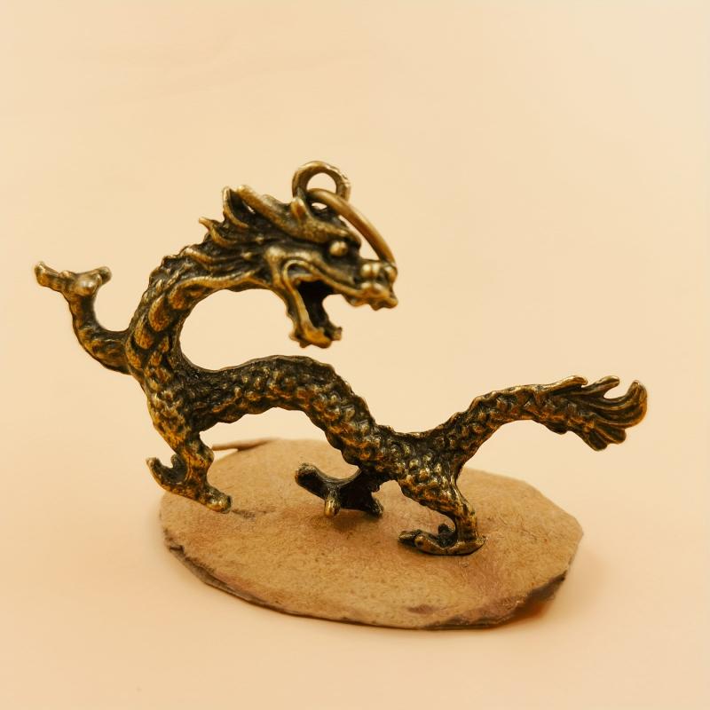 Beast Dragon Statue Bronze Figurine Antique Copper Mythical Animal Decoration
