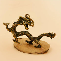 Beast Dragon Statue Bronze Figurine Antique Copper Mythical Animal Decoration