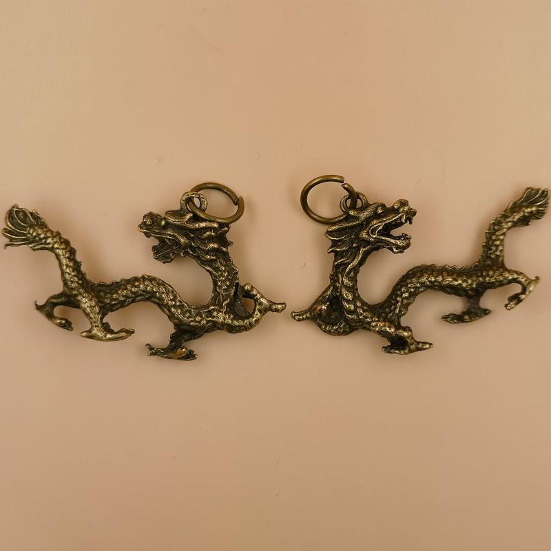 Beast Dragon Statue Bronze Figurine Antique Copper Mythical Animal Decoration