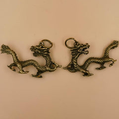 Beast Dragon Statue Bronze Figurine Antique Copper Mythical Animal Decoration