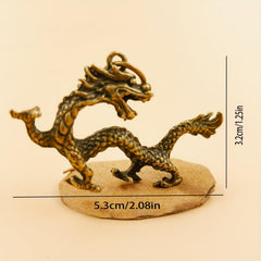 Beast Dragon Statue Bronze Figurine Antique Copper Mythical Animal Decoration