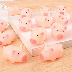 10Pcs Pig Squeeze Toy Set Stress Relief Sound Making Rubber Toys Bulk