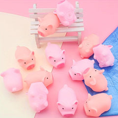 10Pcs Pig Squeeze Toy Set Stress Relief Sound Making Rubber Toys Bulk