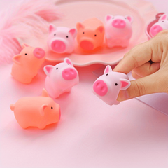 10Pcs Pig Squeeze Toy Set Stress Relief Sound Making Rubber Toys Bulk