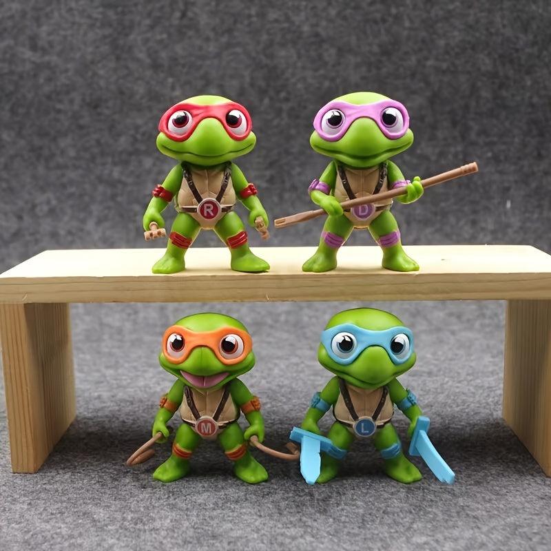 4pcs Weapon Turtle Doll Figure Car Interior Ornament Gift