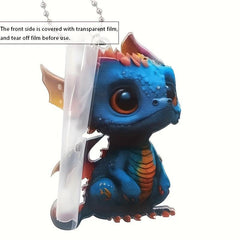Fire Dinosaur Acrylic Car Pendant Bag Key Chain Accessories