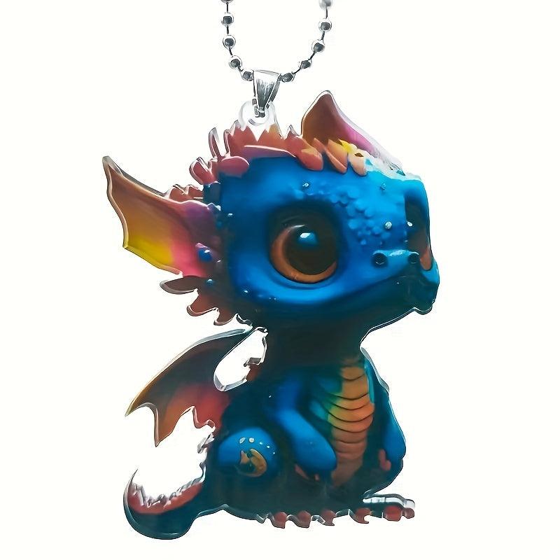 Fire Dinosaur Acrylic Car Pendant Bag Key Chain Accessories
