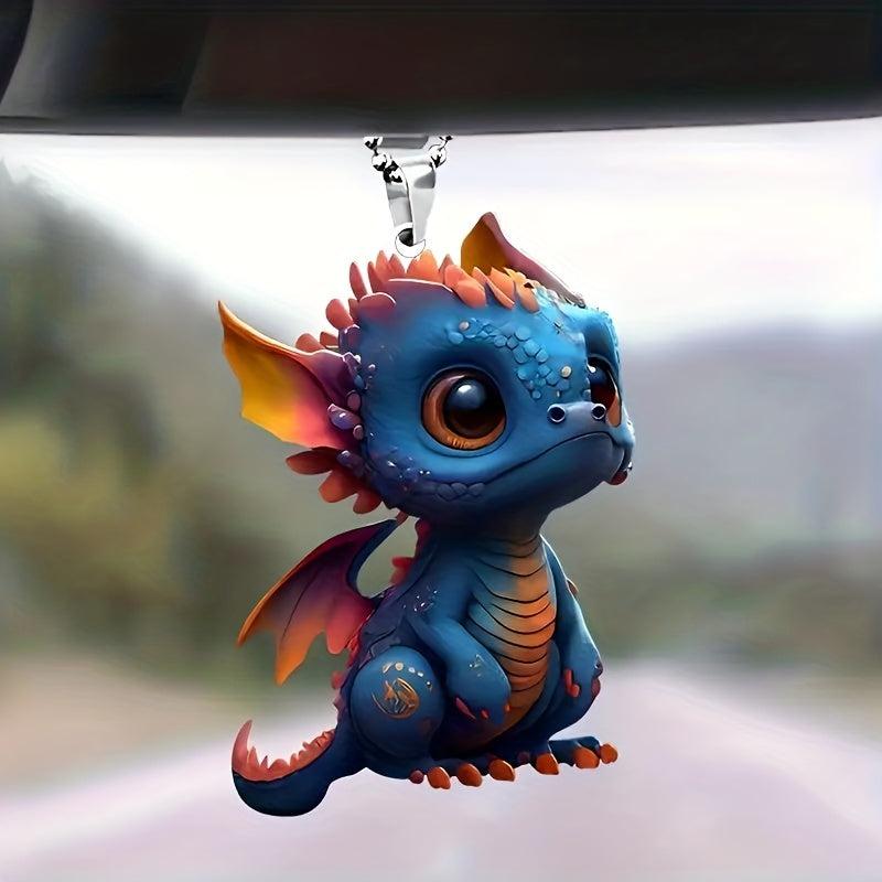 Fire Dinosaur Acrylic Car Pendant Bag Key Chain Accessories