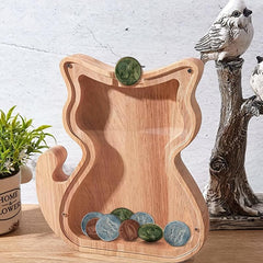 Wooden Money Bank Boys Girls Savings Jar Cartoon Animal Coin Bank Birthday Gift
