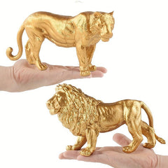 Metallic Plastic Wild Animal Figurine Set Tiger Lion Elephant Giraffe