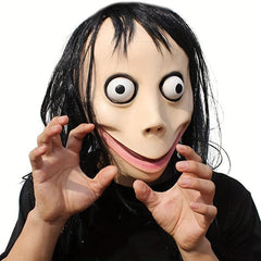 Scary Devil Mask with Long Hair for Halloween Cosplay Party