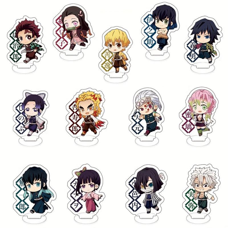16pcs Anime Acrylic Figures Stand Model Plate Desk Decor