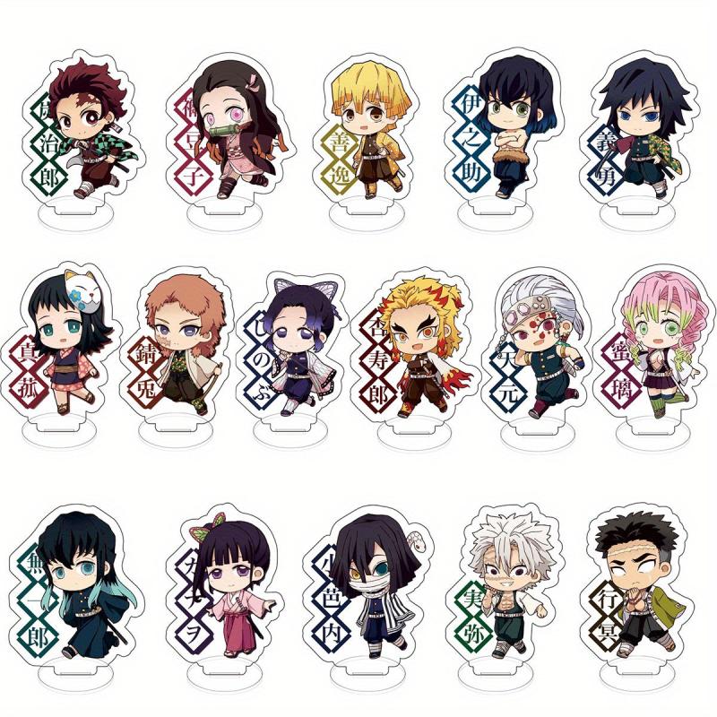 16pcs Anime Acrylic Figures Stand Model Plate Desk Decor