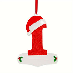 Personalized Christmas Letter Ornaments with Red Hat Custom Decoration
