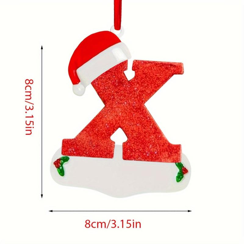 Personalized Christmas Letter Ornaments with Red Hat Custom Decoration