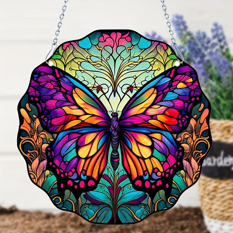 1pc Butterfly Stained Acrylic Suncatcher Colorful Sun Catchers