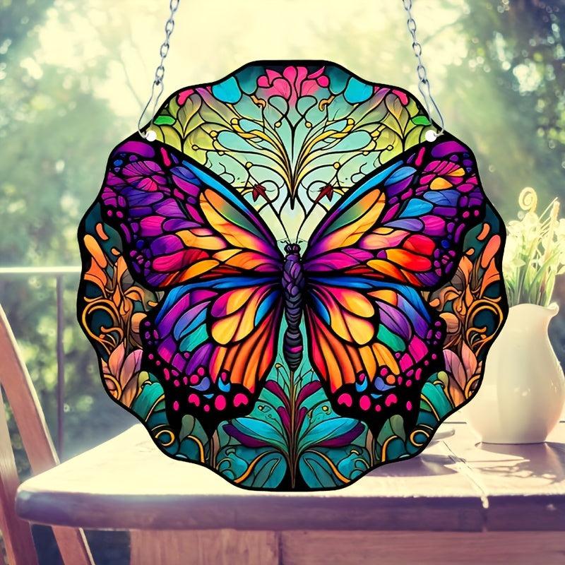 1pc Butterfly Stained Acrylic Suncatcher Colorful Sun Catchers