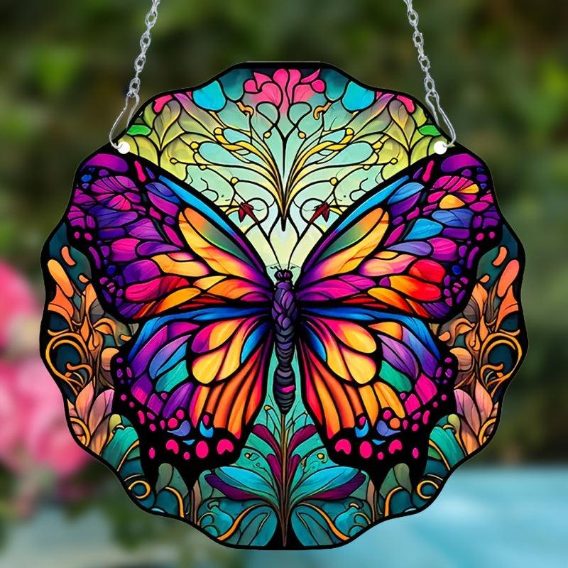 1pc Butterfly Stained Acrylic Suncatcher Colorful Sun Catchers