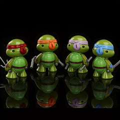 4pcs Joint Turtle Figurine Car Desk Decor Gift Doll Models