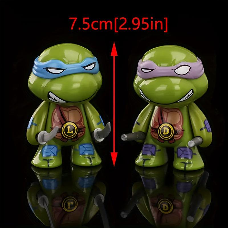4pcs Joint Turtle Figurine Car Desk Decor Gift Doll Models