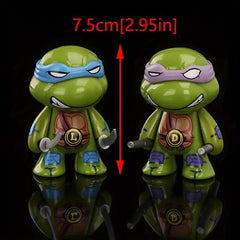 4pcs Joint Turtle Figurine Car Desk Decor Gift Doll Models