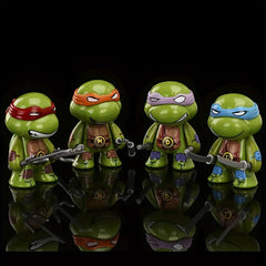 4pcs Joint Turtle Figurine Car Desk Decor Gift Doll Models