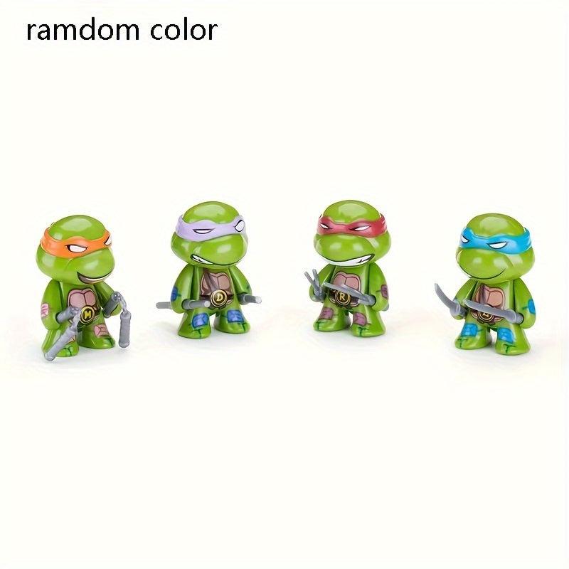 4pcs Joint Turtle Figurine Car Desk Decor Gift Doll Models