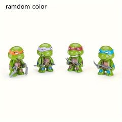 4pcs Joint Turtle Figurine Car Desk Decor Gift Doll Models