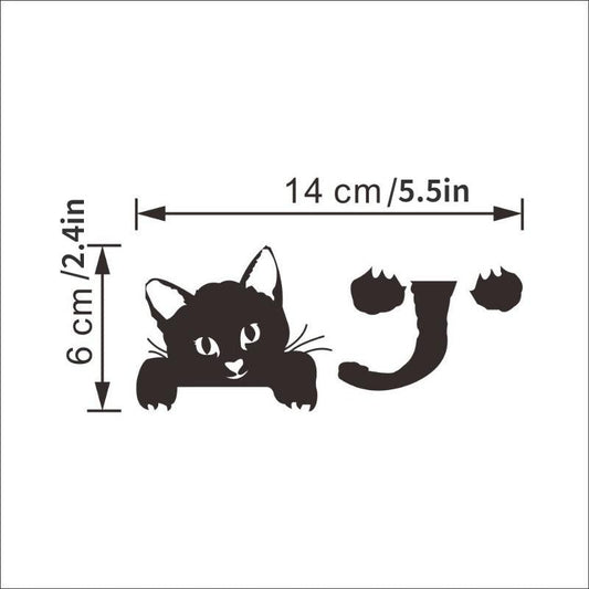 3D Kitten Switch Door Wall Sticker Removable