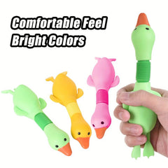 Pop Tubes Duck Toy Suction Cup Telescopic Sensory Toys For Kids