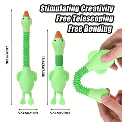 Pop Tubes Duck Toy Suction Cup Telescopic Sensory Toys For Kids