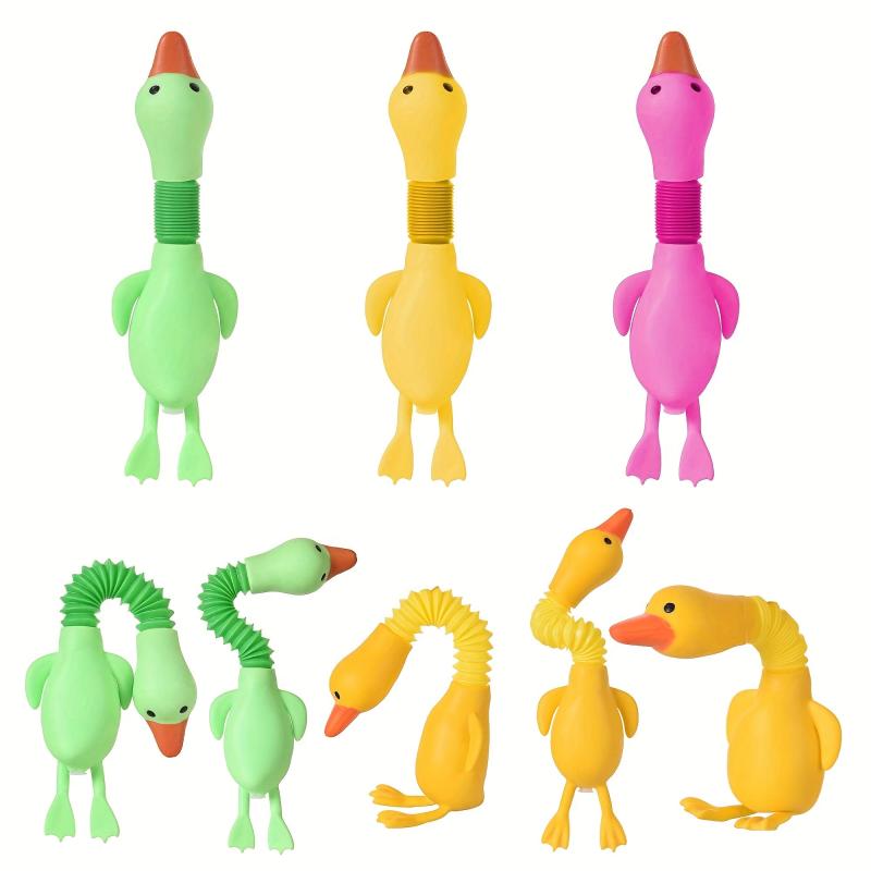 Pop Tubes Duck Toy Suction Cup Telescopic Sensory Toys For Kids