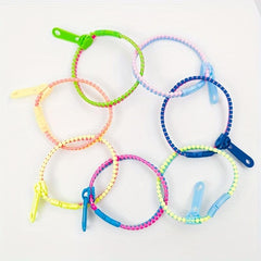 4pcs Candy Zipper Chain Bracelet Decompression Toy for Christmas Birthday Gift
