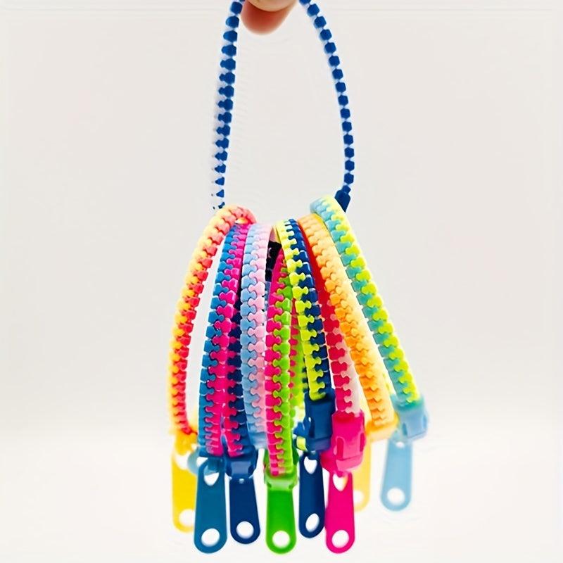4pcs Candy Zipper Chain Bracelet Decompression Toy for Christmas Birthday Gift
