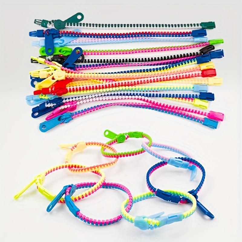 4pcs Candy Zipper Chain Bracelet Decompression Toy for Christmas Birthday Gift