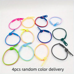 4pcs Candy Zipper Chain Bracelet Decompression Toy for Christmas Birthday Gift